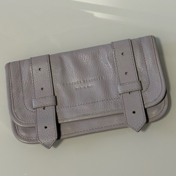 Gray Lilac Leather Women's Clutch - Picture 4 of 17